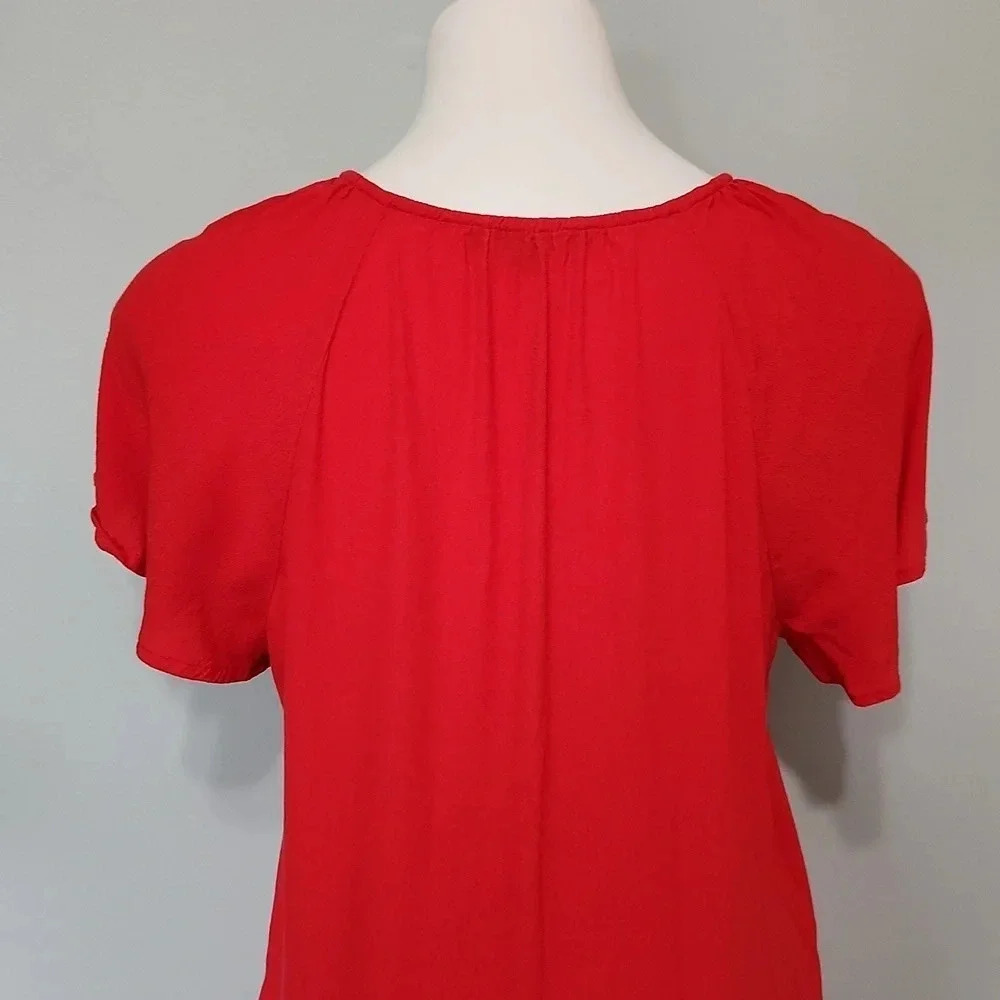 Madewell Red Lace-Up Tunic Dress - Picture 8 of 11